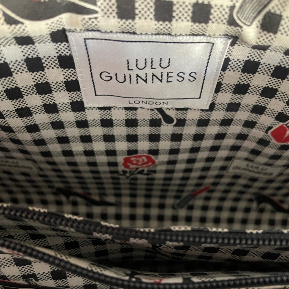 Lulu Guinness London Red Straw Handbag